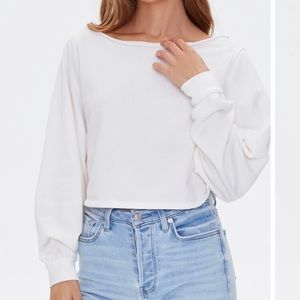NWT❗️ Forever 21 | White French Terry Pullover